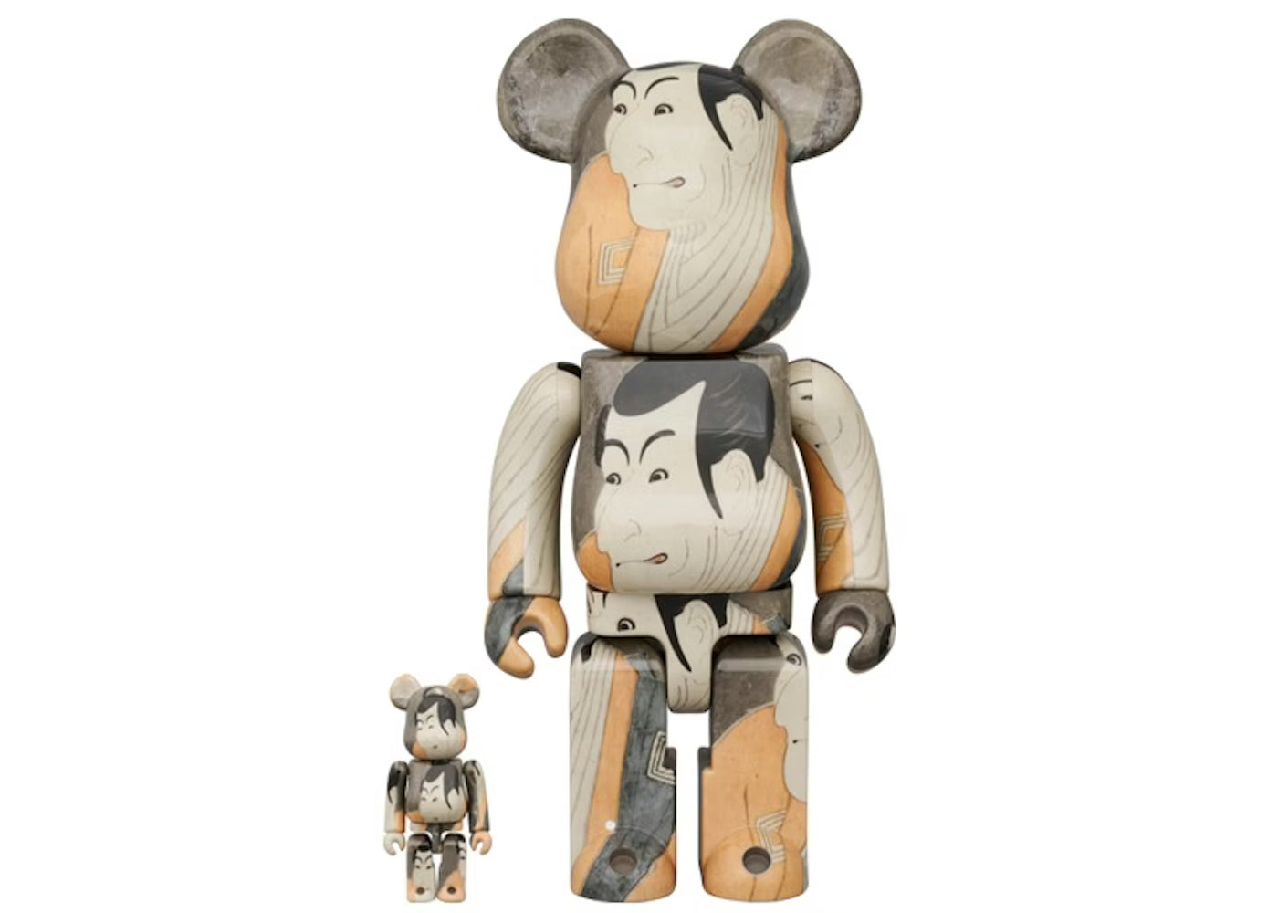 400% & 100% Bearbrick Set - Boston Museum (Toshusai Sharaku)